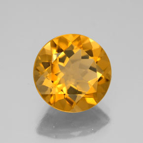 Citrino ouro natural 4,30ct, corte redondo, VVS