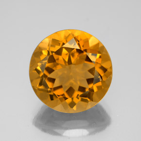 Citrino amarelo natural 5,66ct, corte redondo, VVS-VS