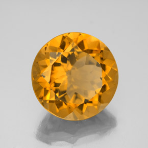 Citrino amarelo natural 5,66ct, corte redondo, VVS-VS