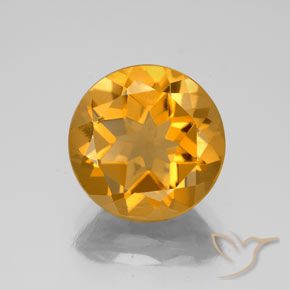 4.35ct Natural Laranja Profundo-Ouro Citrino, Redondo, VS