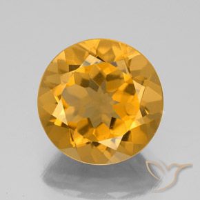 4.11ct Natural Laranja-dourado médio-claro Citrino, Redondo, VS