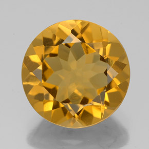 Citrino dourado natural 4,00ct, corte redondo, VVS-VS
