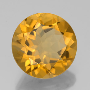 Citrino dourado natural 4,00ct, corte redondo, VVS-VS