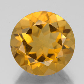 Citrino dourado natural 5,40ct, corte redondo, VS