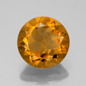 Citrino amarelo natural 4,12ct, corte redondo, VVS