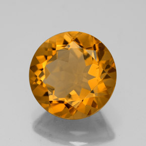 Citrino amarelo natural 4,12ct, corte redondo, VVS