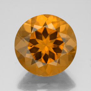 Citrino amarelo natural 8,82ct, corte redondo, VS