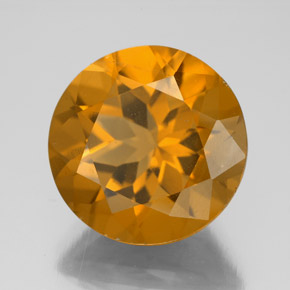 Citrino amarelo natural 8,82ct, corte redondo, VS