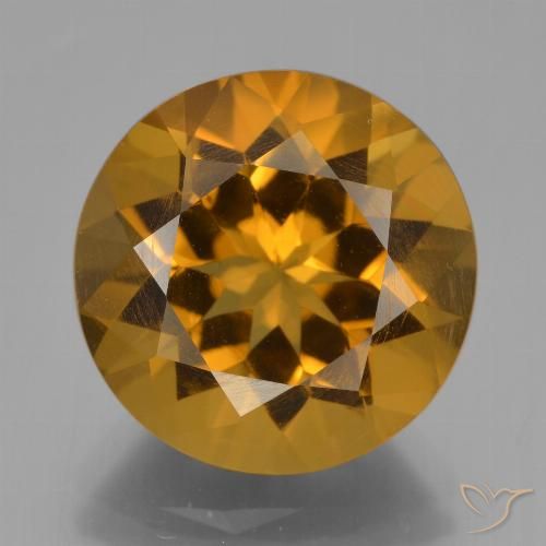 8.07ct Natural Marrom dourado Citrino, Redondo, VVS