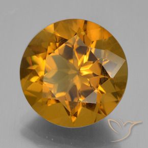 Citrino Marrom dourado Natural 8.07ct, Redondo, VVS