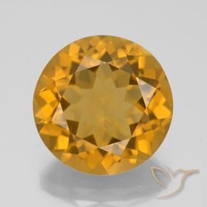 Citrino amarelo de 8,08 ct, corte redondo de 13,6 mm do Brasil, Photo A
