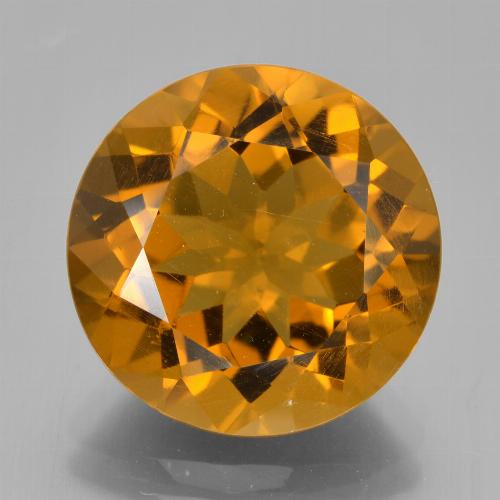 Citrino dourado natural 8,14ct, corte redondo, VS