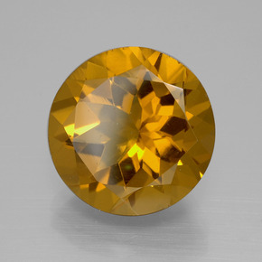 Citrino dourado natural 8,56ct, corte redondo, VS