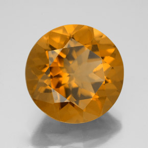 Citrino Marrom dourado Natural 8.78ct, Corte Redondo, VVS-VS