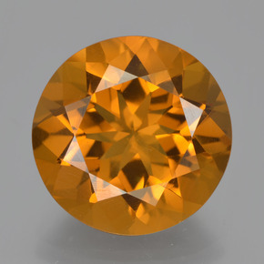 Citrino laranja natural 7,75ct, corte redondo, VVS-VS