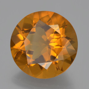 Citrino laranja natural 7,75ct, corte redondo, VVS-VS