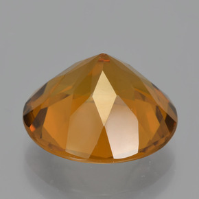 Citrino laranja natural 7,75ct, corte redondo, VVS-VS