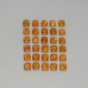 Pedras preciosas de citrino laranja natural de  ct, quadrado, VVS-VS