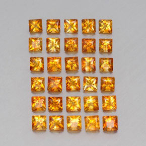 Pedras preciosas de citrino dourado natural de 3,66 ct, quadrado, VVS-VS