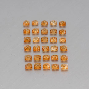 Pedras preciosas de citrino amarelo natural de 3,57 ct, quadrado, VVS-VS