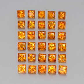 Pedras preciosas de citrino laranja natural de  ct, quadrado, VVS-VS