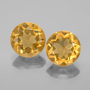 Pedras preciosas de citrino amarelo natural de  ct, corte redondo, VVS-VS