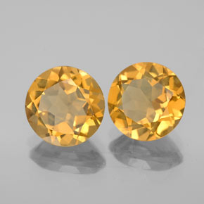 Pedras preciosas de citrino amarelo natural de  ct, corte redondo, VVS-VS