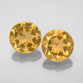 Pedras preciosas de citrino amarelo natural de  ct, corte redondo, VVS-VS