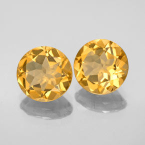 Pedras preciosas de citrino amarelo natural de  ct, corte redondo, VVS-VS