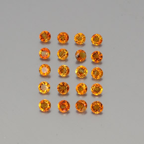 Pedras preciosas de citrino laranja natural de  ct, corte redondo, VVS-VS