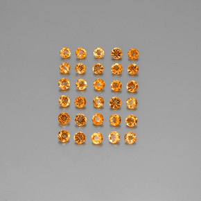 Pedras preciosas de citrino laranja natural de  ct, corte redondo, VVS-VS