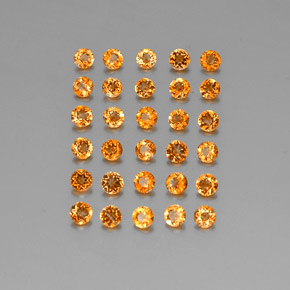 Pedras preciosas de citrino laranja natural de  ct, corte redondo, VVS-VS