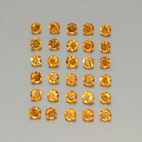 Pedras preciosas de citrino laranja natural de  ct, corte redondo, VVS-VS