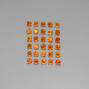 Pedras preciosas de citrino laranja natural de  ct, corte redondo, VS-SI