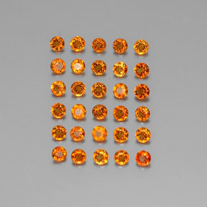 Pedras preciosas de citrino laranja natural de  ct, corte redondo, VS-SI