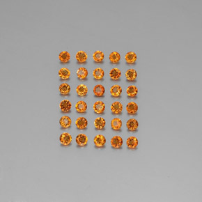 Pedras preciosas de Citrino Amarelo alaranjado natural de  ct, Corte Redondo, VVS-VS