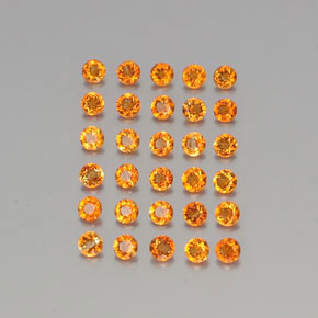 Pedras preciosas de citrino laranja natural de  ct, corte redondo, VVS-VS