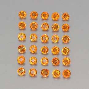 Pedras preciosas de citrino laranja natural de  ct, corte redondo, VVS-VS
