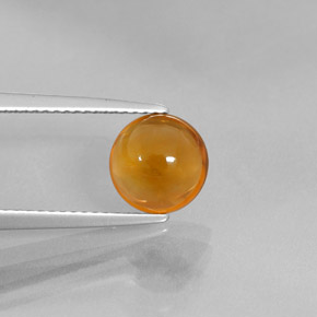 Citrino laranja natural 1,99ct, corte redondo, transparente