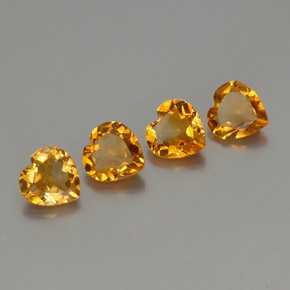 Pedras preciosas de citrino dourado natural de 3,95 ct, formato de coração, VS