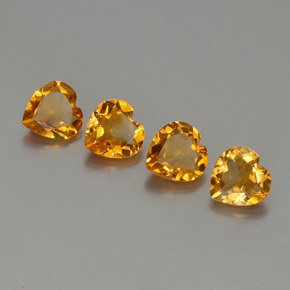Pedras preciosas de citrino dourado natural de 3,95 ct, formato de coração, VS