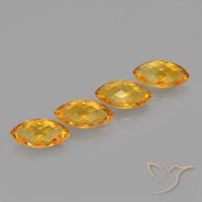 Pedras preciosas de Citrino Laranja Profundo-Ouro natural de 4.43 ct, Marquesa, VVS-VS