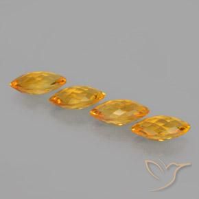 Pedras preciosas de Citrino Laranja Profundo-Ouro natural de 4.43 ct, Marquesa, VVS-VS