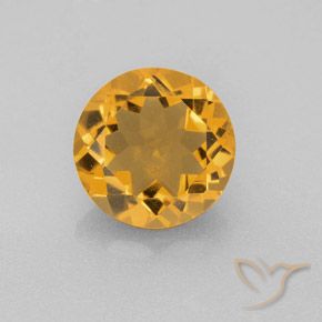 4.49ct Natural Laranja-Ouro Citrino, Redondo, VS