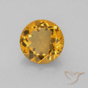 Citrino Laranja-Ouro Natural 4.49ct, Redondo, VS