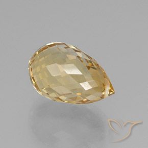 Citrino Laranja Dourada Natural 8.53ct, Briolette, VVS