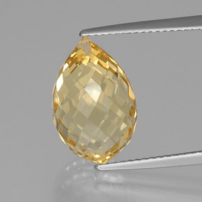 Citrino Laranja Dourada Natural 8.86ct, Briolette, VVS