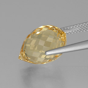 Citrino Laranja Dourada Natural 8.86ct, Briolette, VVS