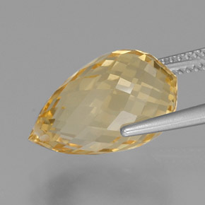 Citrino dourado natural 9,84ct, briolete, VVS