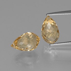 Pedras preciosas de Citrino Dourado claro natural de 8.48 ct, Briolette, VVS